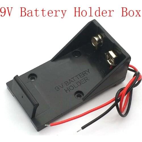 9V Battery Clip Holder Case Box with Wire Leads DIY
