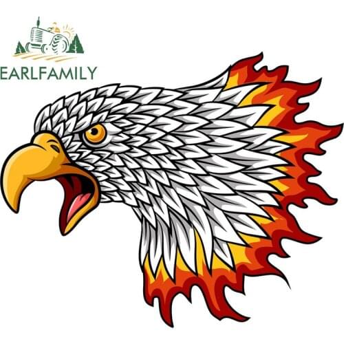 EARLFAMILY 13cm x 10.6cm for Cartoon Eagle Head Mascot Motorcycle Decal Car Bumper Window Stickers Body for Car Anime Decoration