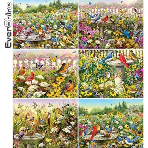 Evershine Diamond Painting Bird Craft Kit Diamond Embroidery Flower Mosaic Full Layout Sale Cross Stitch Animals Home Decoration