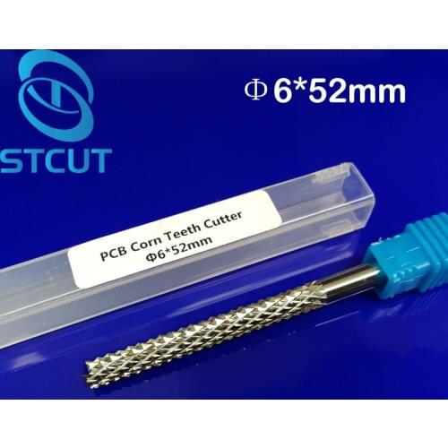 2pc 6*52mm Tungsten Steel Carbide End Mill Engraving Corn Teeth Bits CNC PCB Board Rotary Burrs Milling Cutter Drill Bit