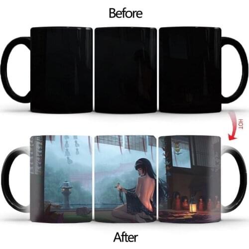 Newest Half naked girl coffee mugs heat Color changing tea cup Magic Mug gift Sexy ass double sides printing BSKT-081