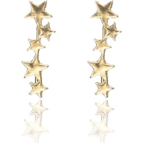 MIQIAO Korean Fashion Minimalist Fashion Star Earrings Exquisite Creative Ear Bone Clip Ear Clip Earrings Ms.Jewelry