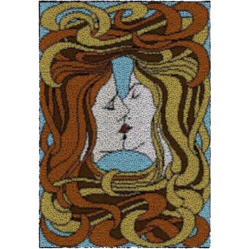 Latch Hook Kits Girl DIY Carpet Rug Plush Wall Tapestry Kits Crochet Floor Mat Thick Yarn Cushion Arts & Crafts 87*61cm