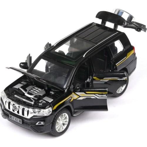 1:32 Prado Car Model Alloy Diecasts Toy Vehicles SUV Off-road Vehicle V6 Pull Back Function Simulation Model Toys Gifts For Boys
