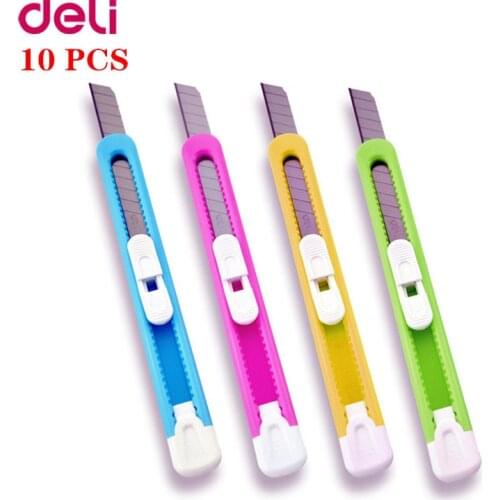 10pcs Deli art knife fresh cartoon paper cutter paper cutter tool knife office supplies