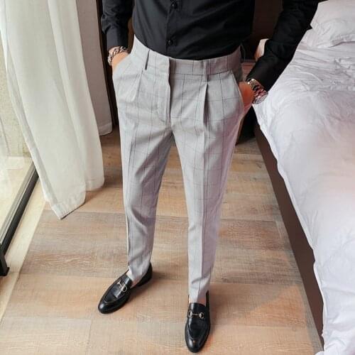 MOTUWETHFR Men's Checked Trousers