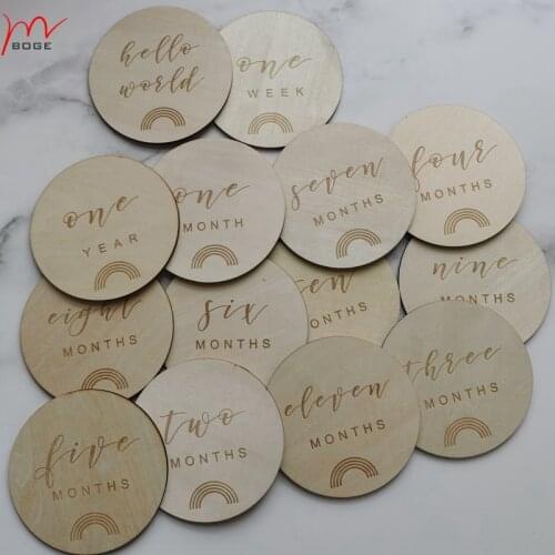 Set of 14 rainbow Baby Cards First Year Age Signs Newborn Baby Announcement Baby Milestone Cards