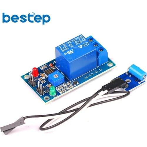 5V Normally Closed Vibration Sensor Module Plus Relay Module 2-in-1 Module Alarm Triggered Vibration Module