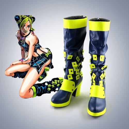 New JoJos Bizarre Adventure Jolyne Cujoh Kujo Cosplay boots Anime Shoes customized