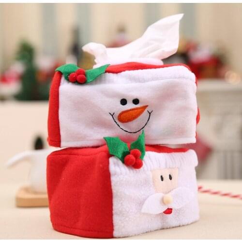 New Santa decorations Christmas tissue box car bathroom storage box outdoor tissue storage bag decorative tissue boxes