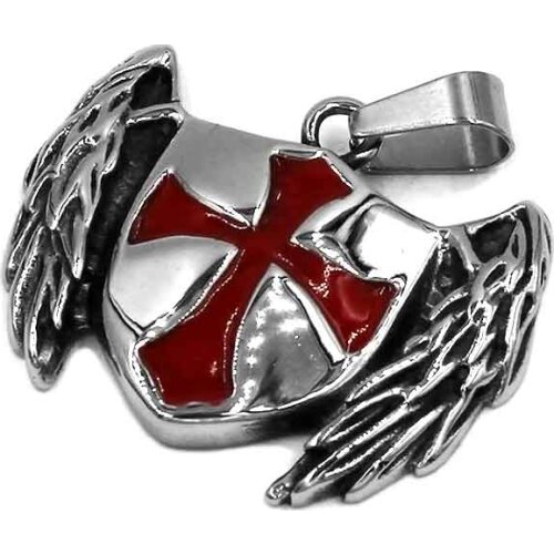 Wholesale Armor Shield Knight Templar Red Cross Pendant Stainless Steel Jewelry Classic Eagle Wing Biker Mens Pendant 513B