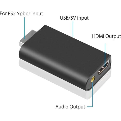 For PS2 Display Male to Female Converter Audio Video 3.5mm Convert HDMI-compatible Adapter for HDTV