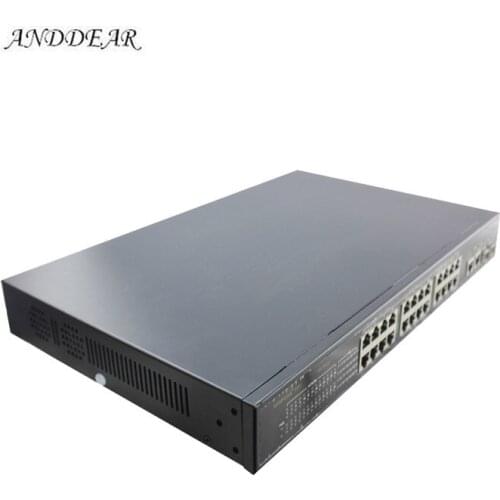 PO power pin IEEE802.3af/at active poe switch 24 port 1U 19" rack mount power supply network poe 400w with 2 gigabit sfp/rj45