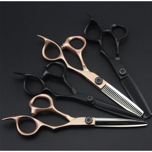 Professional japan 440c 6 inch hair salon scissors set cutting barber scissor makas hair thinning shears hairdressing scissors