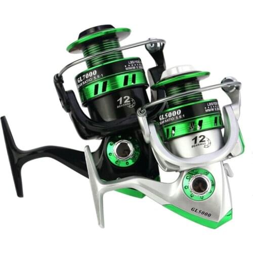 The latest 12BB bearing rotating fishing reel GL 5.5:1 can interchange metal reel fishing tackle with left and right hands