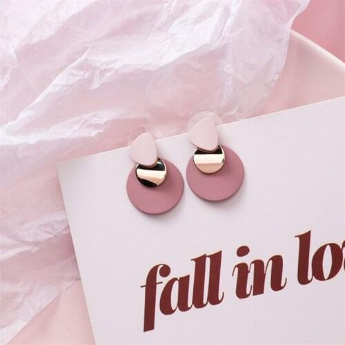 2021 Fashion Statement Earrings Round Geometric Earrings for Women Irregular Dangle Drop Earring Modern Jewelry Blue Pink