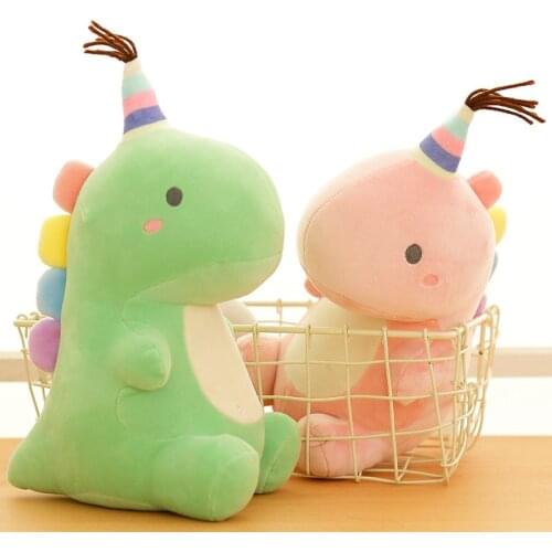 Cute Rainbow Angle Dinosaur 23cm 35cm 50cm Plushie Doll Stuffed Green Blue Dinos Pink Dinosaur Baby Cuddly Appease Kids Toy