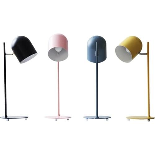 Nordic iron candy colored rotating table lamps bedroom bedside lamp study room decorated childrens table lights lighting