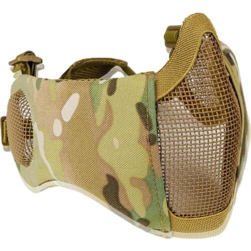 Airsoft Battlefield Foldable Low Carbon Steel Mask Military Ear Mask Tactical CS Shooting Paintball Hunting Protection Equipment