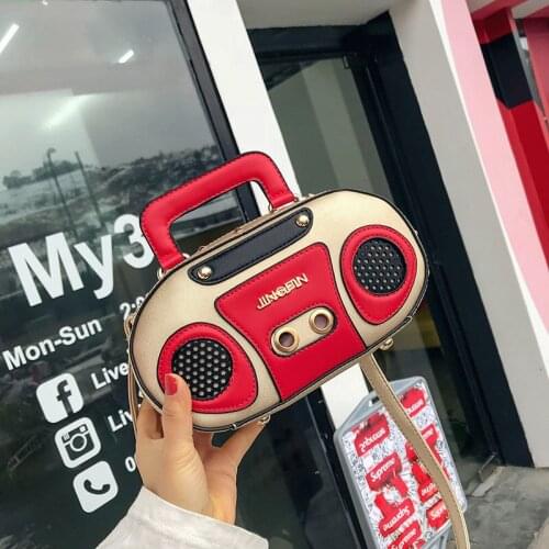 Fashion Rivets Retro Radio Handle Bag Women Retro Handbag PU Leather Shoulder Totes Underarm Vintage Top Handle Bag Clutch