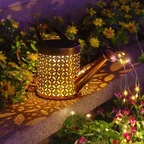 Solar LED Garden Lawn Lamp Creative Watering Can Sprinkles Star Type Shower Art Light Decoration Outdoor Gardening Lawn Lamps