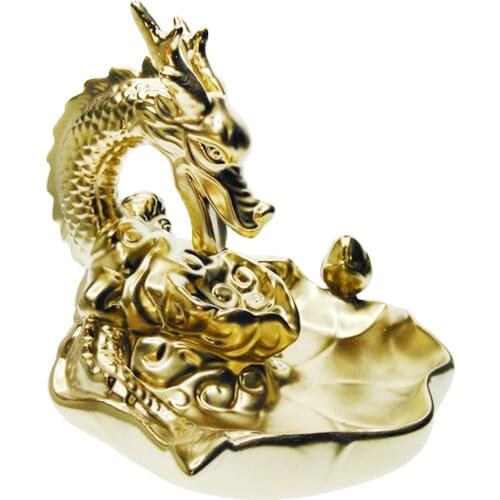 Traditional Chinese Dragon Incense Holder Porcelain Backflow Incense Burner Smoke Tower Incense Burners