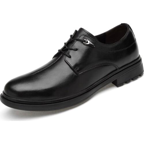 Fashion Genuine Cow Leather Men Business Dress Shoes Men Loafers Black Shoes Oxford Comfortable Men Formal Wedding Shoes