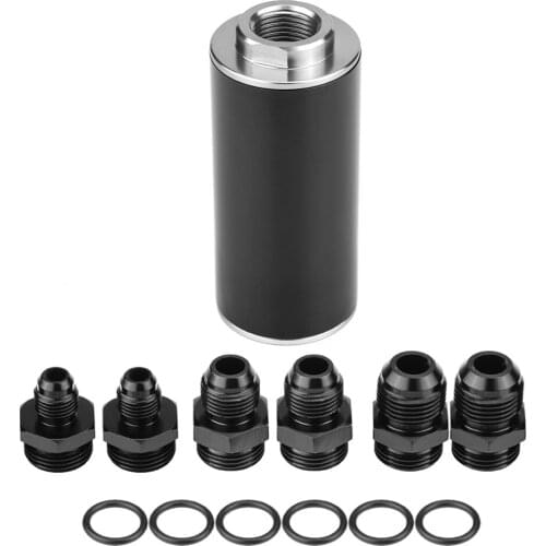 Universal 100 Micron AN6 Aluminum High Flow Fuel Inline Petrol Filter For Car Truck Fuel Filter Element Filter Black