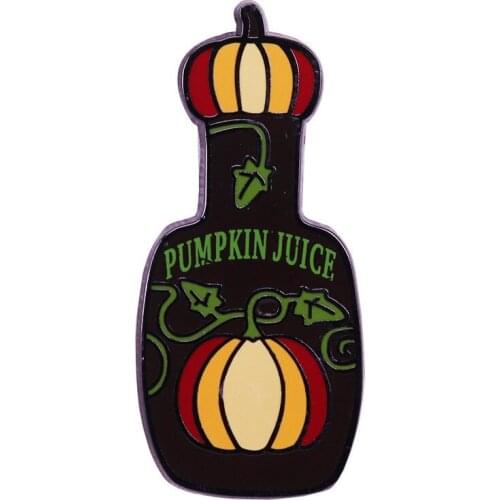 Magic World Pumpkin Juice Enamel Pins Halloween Lapel Badge Brooch Gifts
