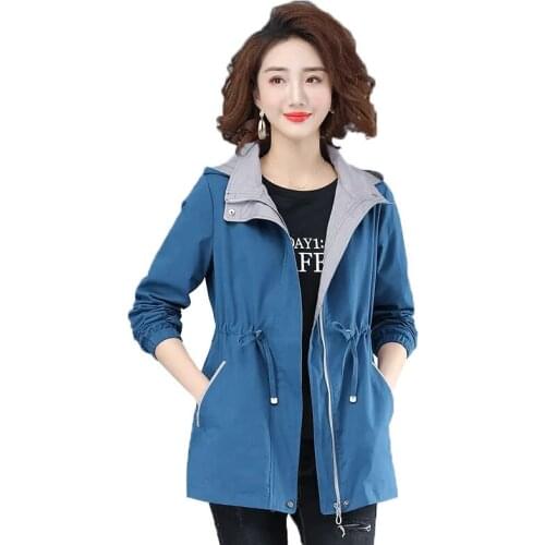 Women Jackets Middle-aged Spring Autumn Windbreaker Female Fashion Casual Loose Tops Ladies Basic Outwear Mother Women Clothing