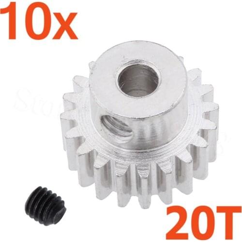 10Pcs/Lot Steel Motor 20T Pinion Gear with Screws For RC HSP Hobby Car Replacement Parts