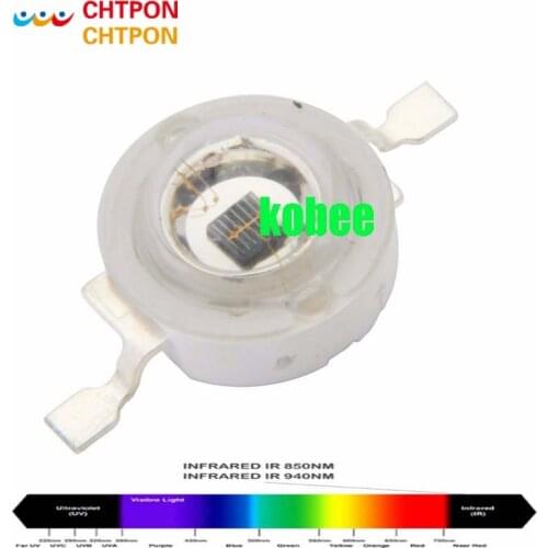 100pcs High Power LED 850nm IR Infrared 3W Emitter Light bulb COB 850nm Night Vision CCTV Camera