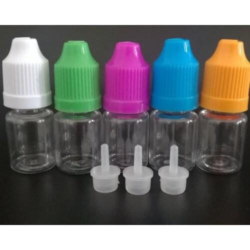 200pcs 5ml Needle bottle 5ML PET Plastic Dropper Bottle Empty E juice E liquid Refillable Bottle with Childproof Caps