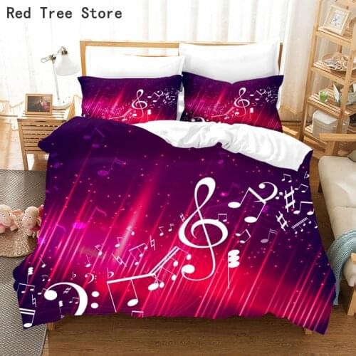 3D Digital Music Note Bedding Set Duvet Cover Set Adult Kids Twin Full Single Queen King Size Duvet Cover Set For Bedroom Decor