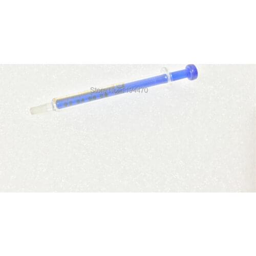 4pcs/Lot 1ml Glass Syringe Injector Lab Glassware Sampler Blue