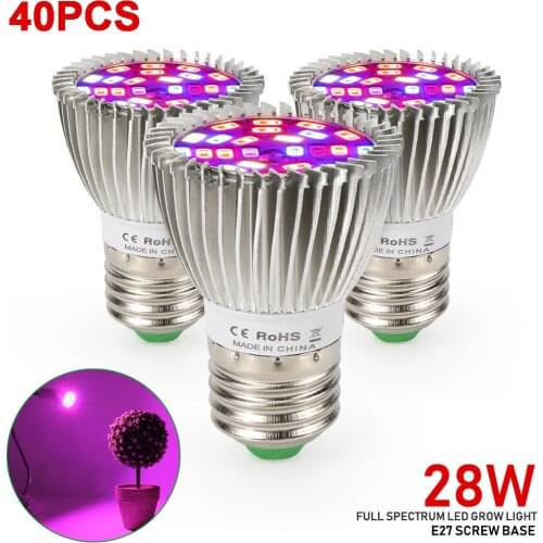 40pcs/Lot) 28W 28LED Grow Light E27 Full Spectrum Growth LED Bulb Greenhouse Plant Lamp ------ Limited Time Offer