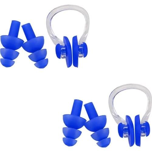 6pcs/set Swimming Earplugs Nose Clip Case Protective Waterproof Protection Ear Plug Soft Silicone Swiming Diving Supplies