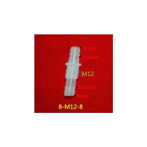 8-M12-8 two way joint, plastic connector, pipe joint, hose fitting 100pcs