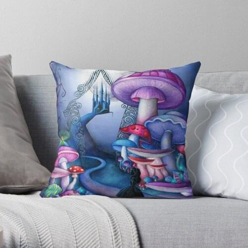 Alice Gates To Wonderland Throw Pillow Cushion Cover Polyester Throw Pillows Case On Sofa Home Living Room Car Seat Decor