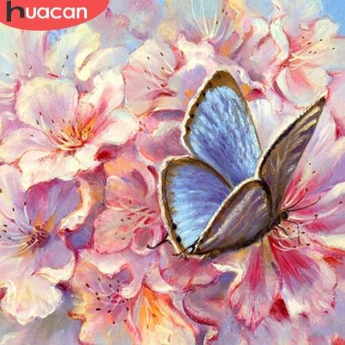 HUACAN 5d Diamond Painting Butterfly Flower DIY Diamond Embroidery Animal Mosaic Cross Stitch Needlework Wall Art