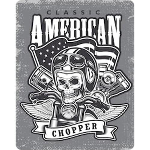 America banner classic chopper Skull 46716# old school sticker decal