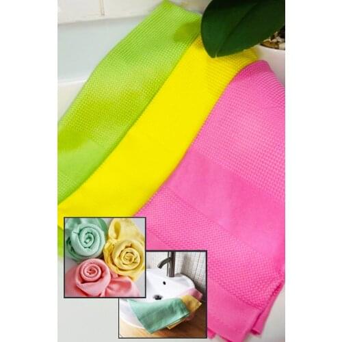 Arsimo (3 Pieces) Glass Cloth Microfiber General Cleaning Cloth Multi Color 42 X 68 Cm