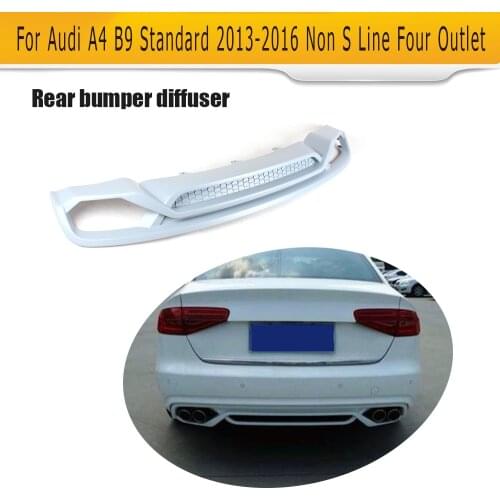 Car Rear Bumper Diffuser Auto Car Rear Lip Spoiler for Audi A4 B9 Standard Sedan 4 Door 13-16 Non S-Line Grey PU