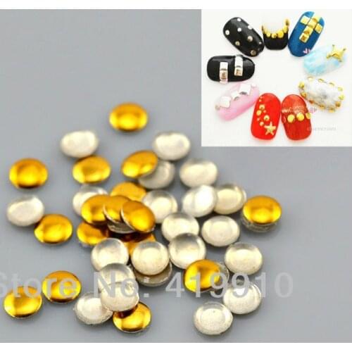 Free Shipping 10000PCs Gold Plated Round Metal Nail Art Decoration Metallic Nail Studs Drop 3mm M00229