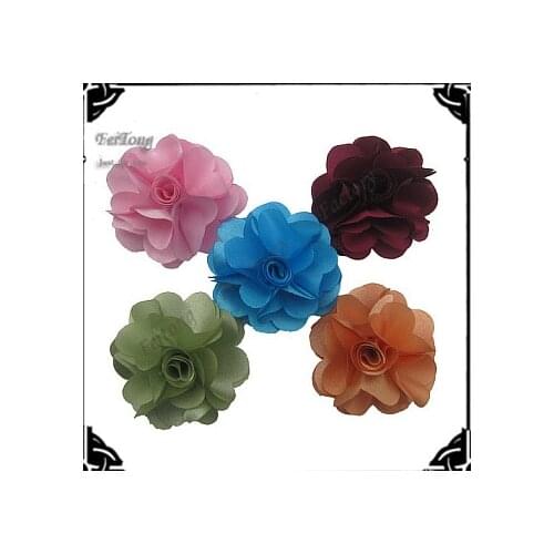 Free shipping!newest 24PCS/LOT satin fabric flowers brooches pin lapel pins 26color for your choice