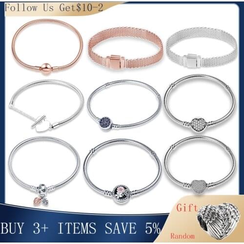CodeMonkey Hot Sale Classic Series 100% 925 Sterling Silver Heart Bracelet Fit Original Beads Charms DIY Jewelry Gift For Women