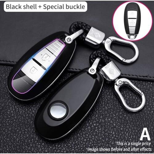 Carbon Fiber Car Smart Key Cover Case For Suzuki Vitara Swift Ignis Kizashi SX4 Baleno Ertiga Car Protection Fob Accessories