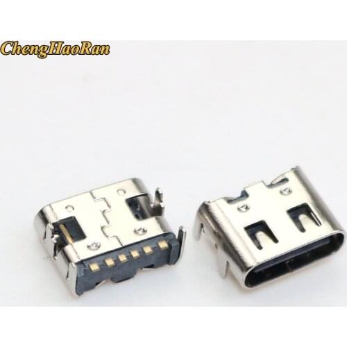 ChengHaoRan 1pcs Micro USB JACK 6pin type-C Female Connector USB3.1 For Mobile Phone Mini USB Jack Connector Charging Socket