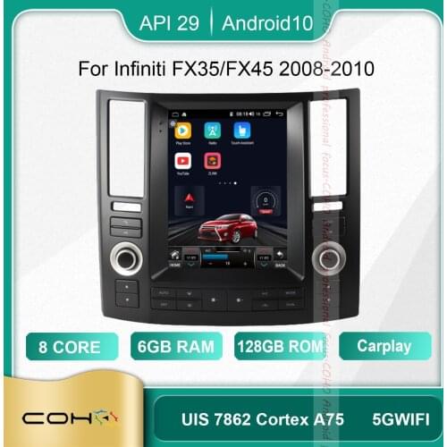 COHO For Infiniti FX35/FX45 2003-2010 Android 10.0 Octa Core 6+128G Car Multimedia Player Stereo Receiver Radio Cooling Fan