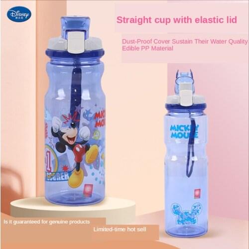 Disney Children Cartoon Mickey Student Straight Drinking Bottle Summer Boy Large Capacity Leak-proof Sports Portable Water Cup
